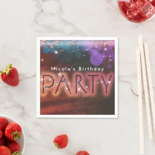 Zomlicht en witte palmbomen van Birthday Party Servet (Insitu)