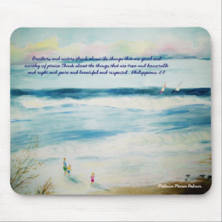 zommerbeachwatercolor, broers en zussen, dit... muismat