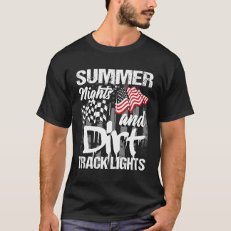 Zomnacht en vuile lijnlichten Sprint auto Rac T-shirt