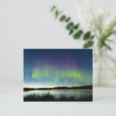 Zomnacht Noordelijke lichten over het meer van de  Briefkaart (Staand voorkant)