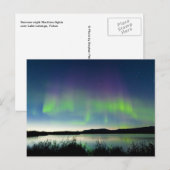 Zomnacht Noordelijke lichten over het meer van de  Briefkaart (Voorkant / Achterkant)