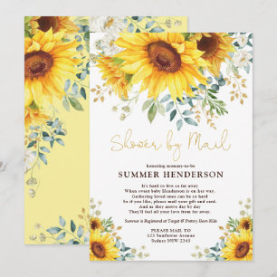 Zomnebloem Baby shower per post Kaart