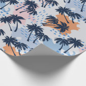Zompalmen naadloos patroon, kokospalm tr cadeaupapier (Hoek)
