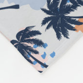 Zompalmen naadloos patroon, kokospalm tr fleece deken (Hoek)