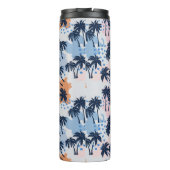 Zompalmen naadloos patroon, kokospalm tr thermosbeker (Achterkant)