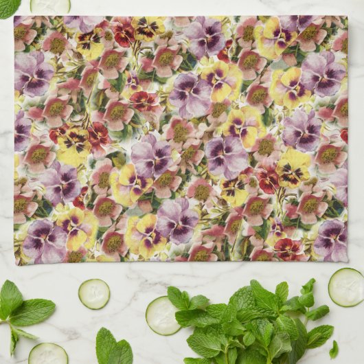 Zompannen monogram voor wilde bloemen theedoek (Gevouwen)