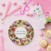 Zompannen wild bloempatroon papieren bordje (Feest)