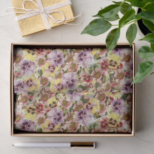 Zompannen wild bloempatroon tissuepapier (Geschenk)