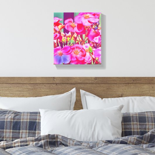 Zomroze bloemen canvas afdruk (Insitu (Slaapkamer))