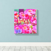 Zomroze bloemen canvas afdruk (Insitu (Houten vloer))