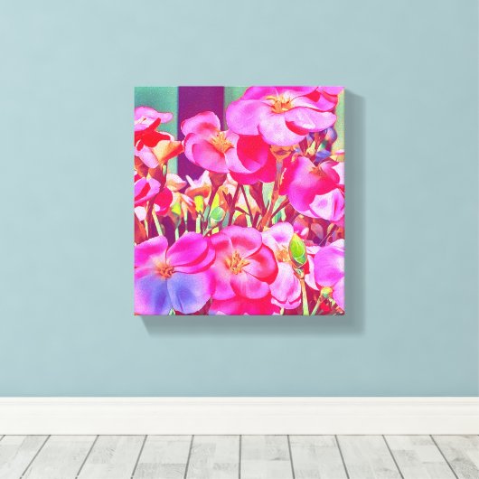 Zomroze bloemen canvas afdruk (Insitu (Houten vloer))