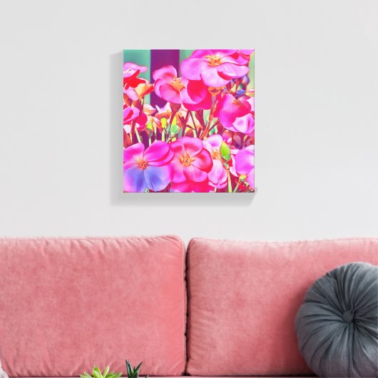 Zomroze bloemen canvas afdruk (Insitu (Woonkamer))