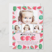 Zomroze en groene eerste verjaardag Watermeloen Kaart (Voorkant)