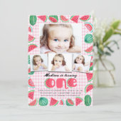 Zomroze en groene eerste verjaardag Watermeloen Kaart (Staand voorkant)