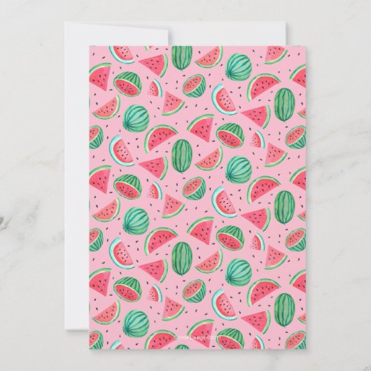Zomroze en groene eerste verjaardag Watermeloen Kaart (Achterkant)