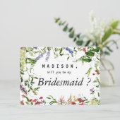 Zomroze lavendermint florale bridesmaïde kaart (Staand voorkant)