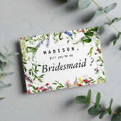 Zomroze lavendermint florale bridesmaïde kaart