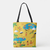 Zomstrand mensen naadloos patroon. Tropische bac Tote Bag (Achterkant)