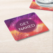 Zomstrand Night Palm krijgt navel Kartonnen Onderzetters (Schuin)