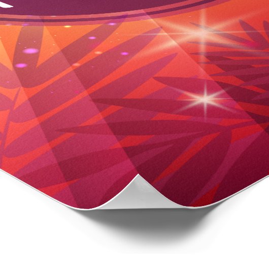 Zomstrand Night Palm krijgt navel Poster (Hoek)