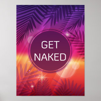 Zomstrand Night Palm krijgt navel Poster