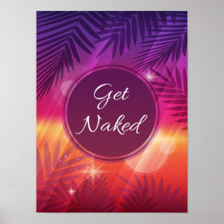 Zomstrand Night Palm krijgt navel Poster