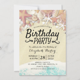 Zomstrand van Birthday bij Staarschelpen Magnetische Uitnodiging