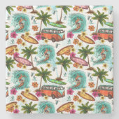 Zomsurfen Stenen Onderzetter (Voorkant)