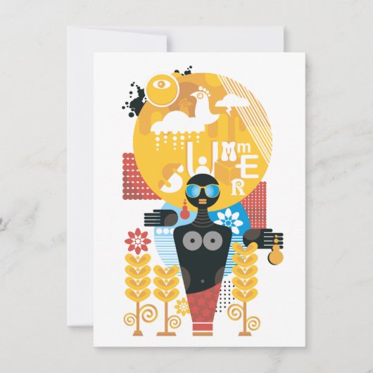 Zomtijd meisje kaart (Voorkant)