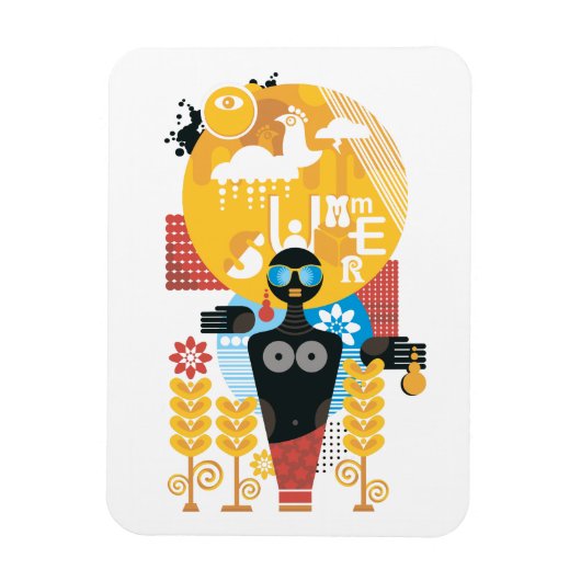 Zomtijd meisje magneet (Verticaal)