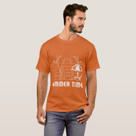 Zomtijd oranje mannen t-shirt