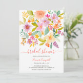 Zomtuinbloem waterverf vrijgezellenfeest kaart (Staand voorkant)