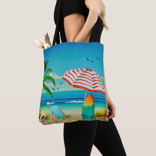Zomvakantie op het strand, Relaxatie Tote Bag (Dichtbij)