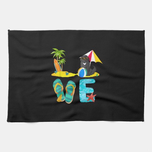 Zomvakantiehondencadeau | Nieuw ontwerp Theedoek (Horizontaal)