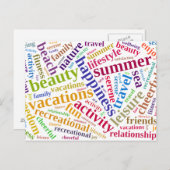 Zomvakantiewoordwolk Briefkaart (Voorkant / Achterkant)