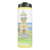 Zomvuurtoren 4; thermische getumbler; geel thermosbeker (Voorkant)