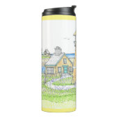 Zomvuurtoren 4; thermische getumbler; geel thermosbeker (Gedraaid links)