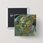 Zomzeekomp Vierkante Button 5,1 Cm (Voorkant /achterkant)