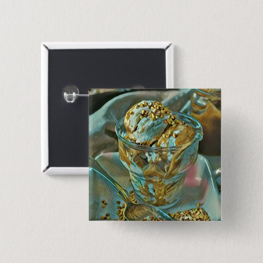 Zomzeekomp Vierkante Button 5,1 Cm (Voorkant /achterkant)