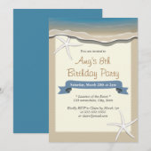 Zomzomersthema Starfish Birthday Invitations Kaart (Voorkant / Achterkant)