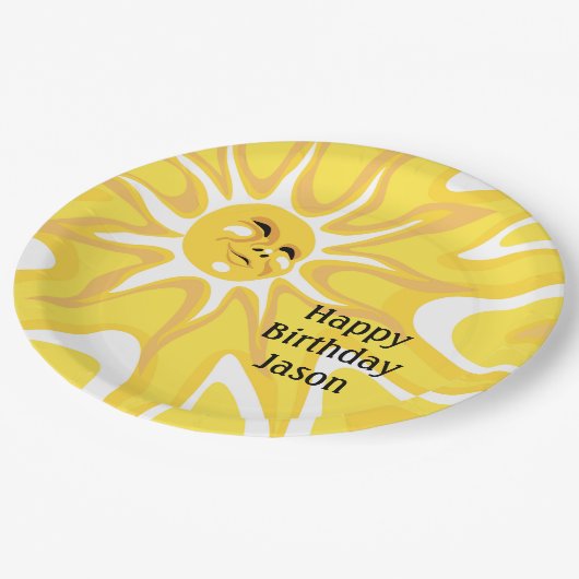 Zomzondzonnige feestdag 9in papieren bordje (Gekanteld)