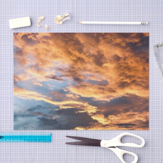 Zomzonsondergang en wolken tissuepapier (Craft)