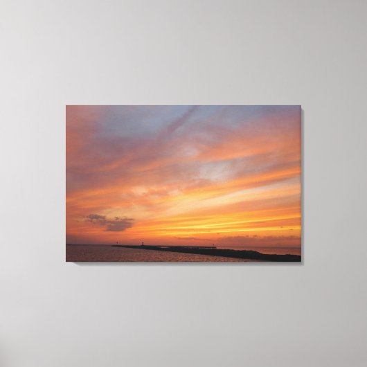 Zomzonsondergang (meer) canvas afdruk (Voorkant)