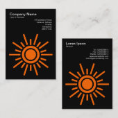 Zon 02 - Sinaasappel op zwart Visitekaartje (Voorkant / Achterkant)