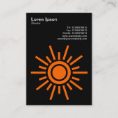 Zon 02 - Sinaasappel op zwart Visitekaartje (Achterkant)