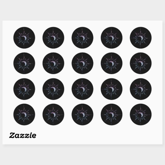 Zon 1 ronde sticker (Vel)
