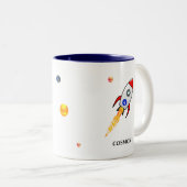 Zon, aarde en skyroet op wit tweekleurige koffiemok (Voorkant rechts)