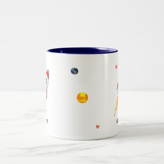 Zon, aarde en skyroet op wit tweekleurige koffiemok (Center)