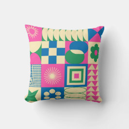 Zon Abstracte kleurrijke geometrische patronen Kussen