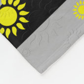 Zon Abstracte vormen op grijze zwarte strepen Fleece Deken (Hoek)